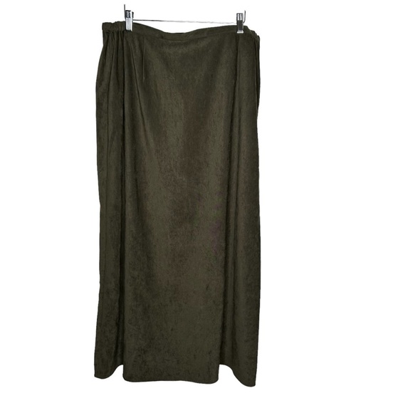 Jessica Holbrook Womens 2 Piece Outfit Size 1X Velvet Green Vest Skirt - Picture 6 of 7